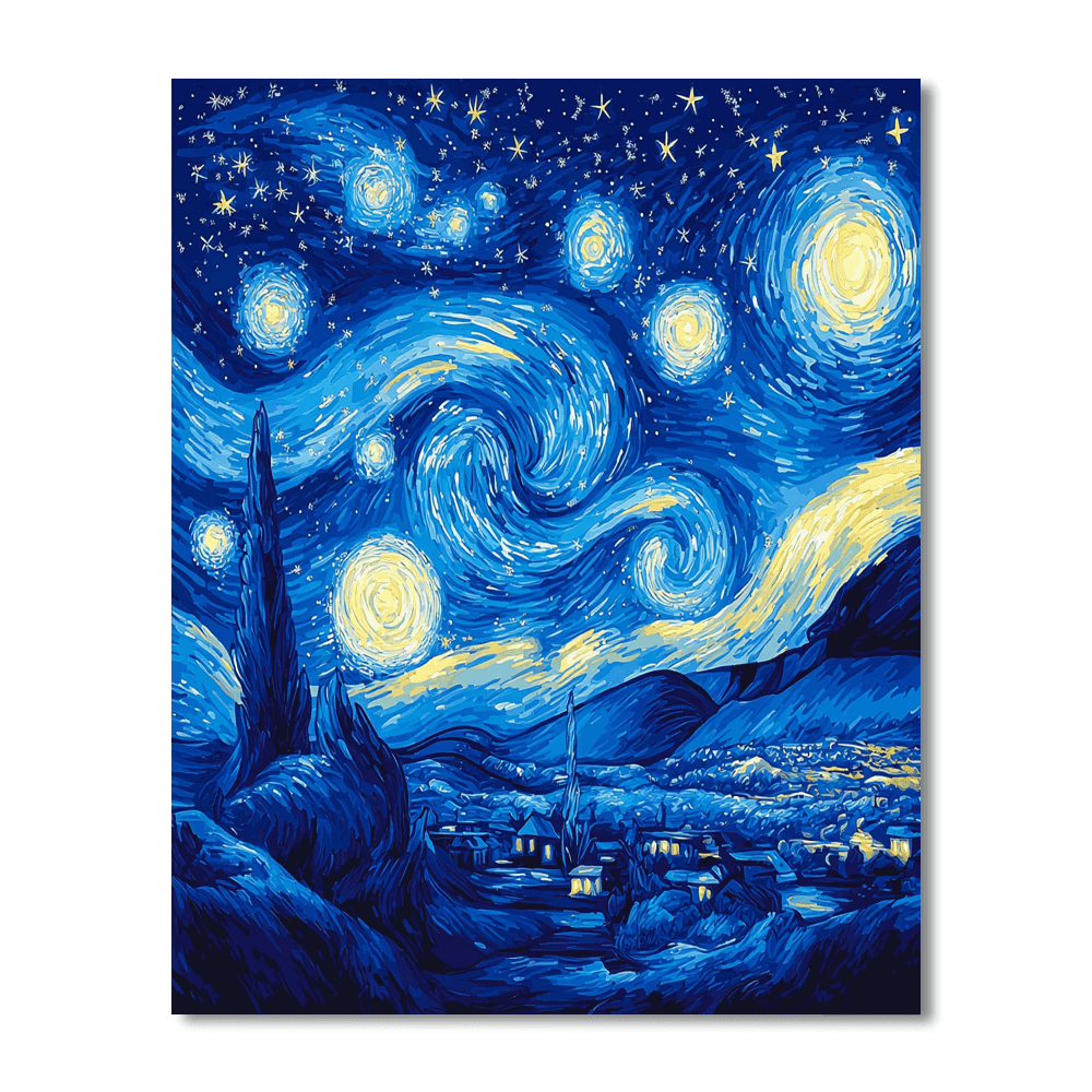 Van Gogh Inspired Celestial Lightshow  Painting By Numbers Kit