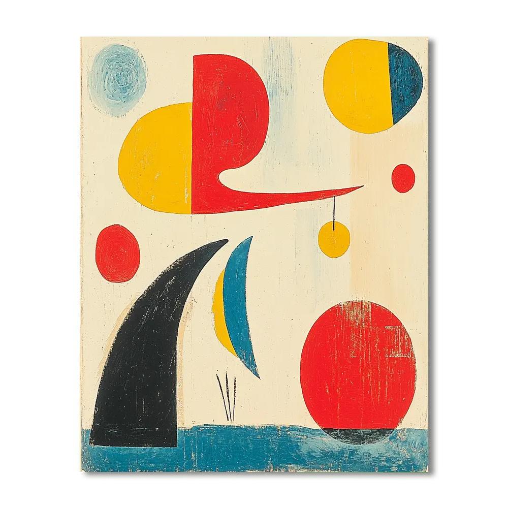 Joan Miró Inspired Joyful Play Of Shapes  Paint By Numbers Art