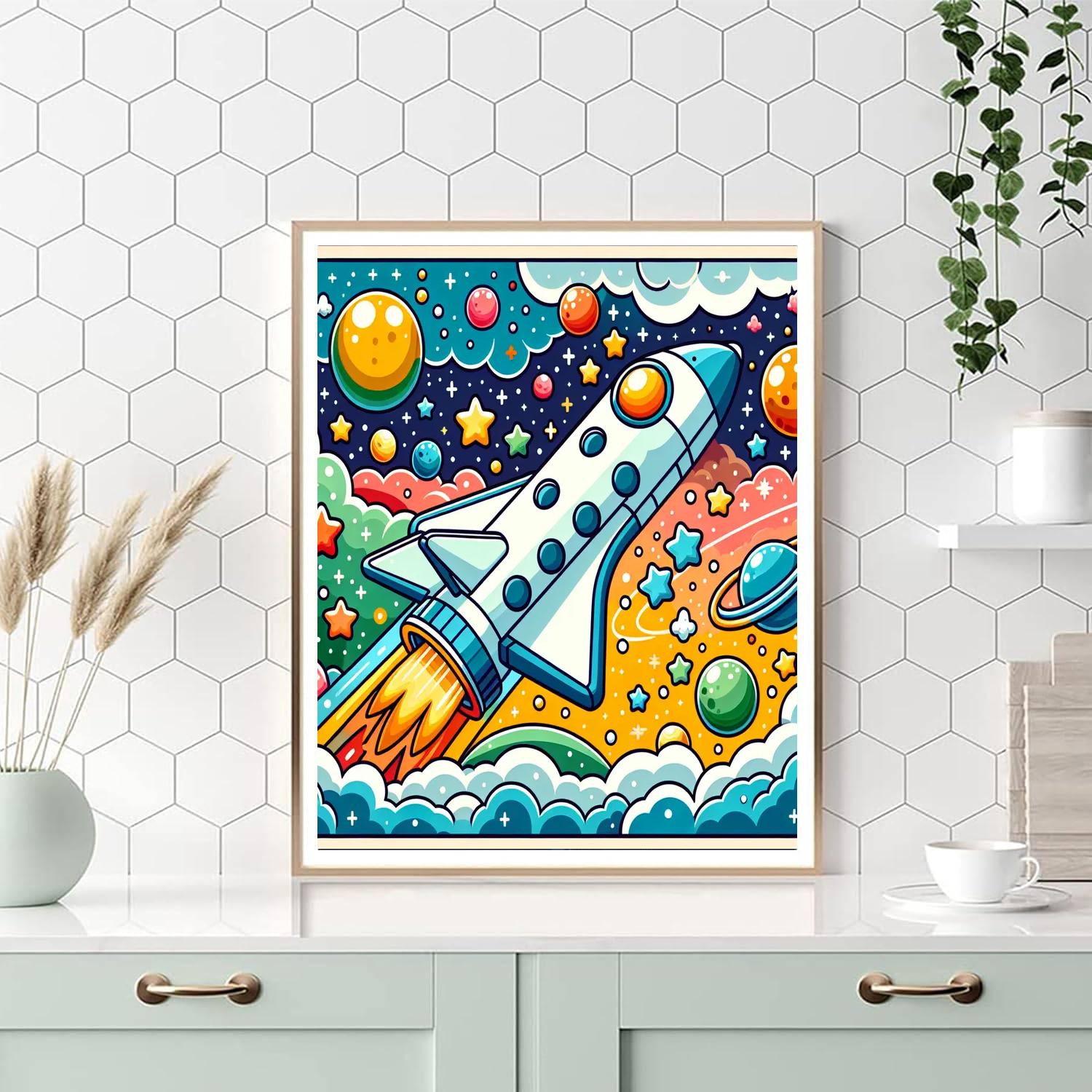 Happy Space Shuttle Paint By Color