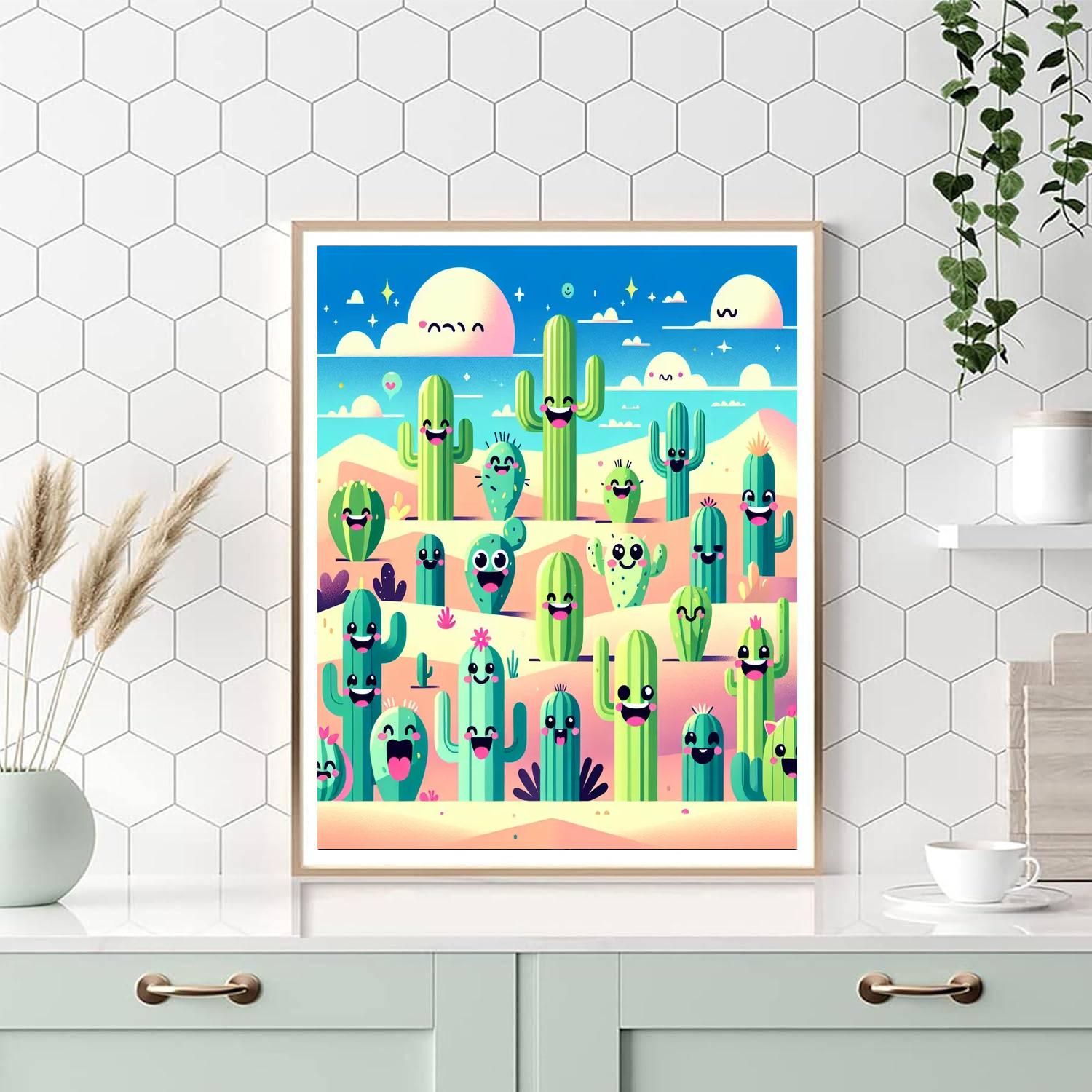 Charming Cactus Friends Painting By Numbers Kit