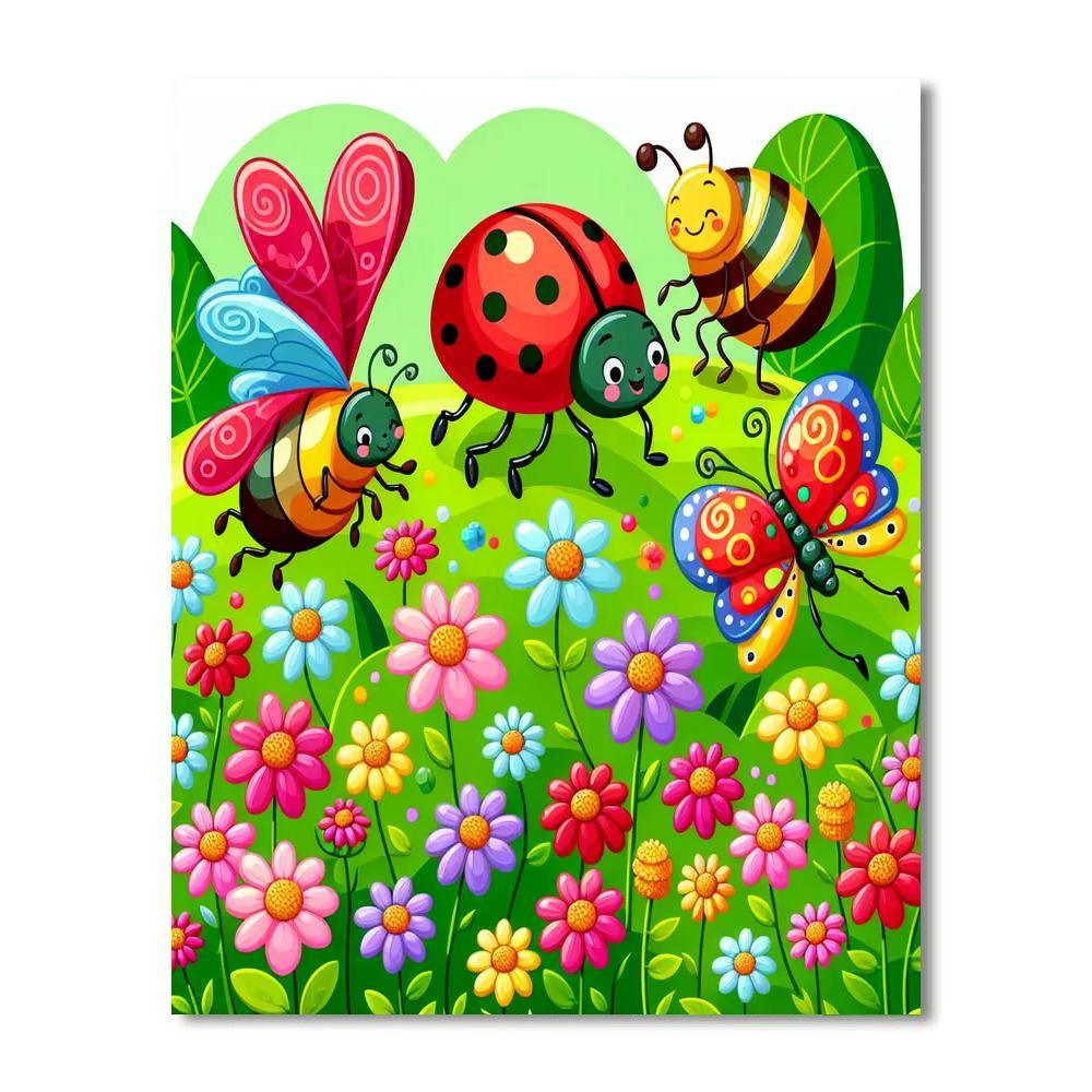 Garden Bug Parade DIY Paint By Numbers