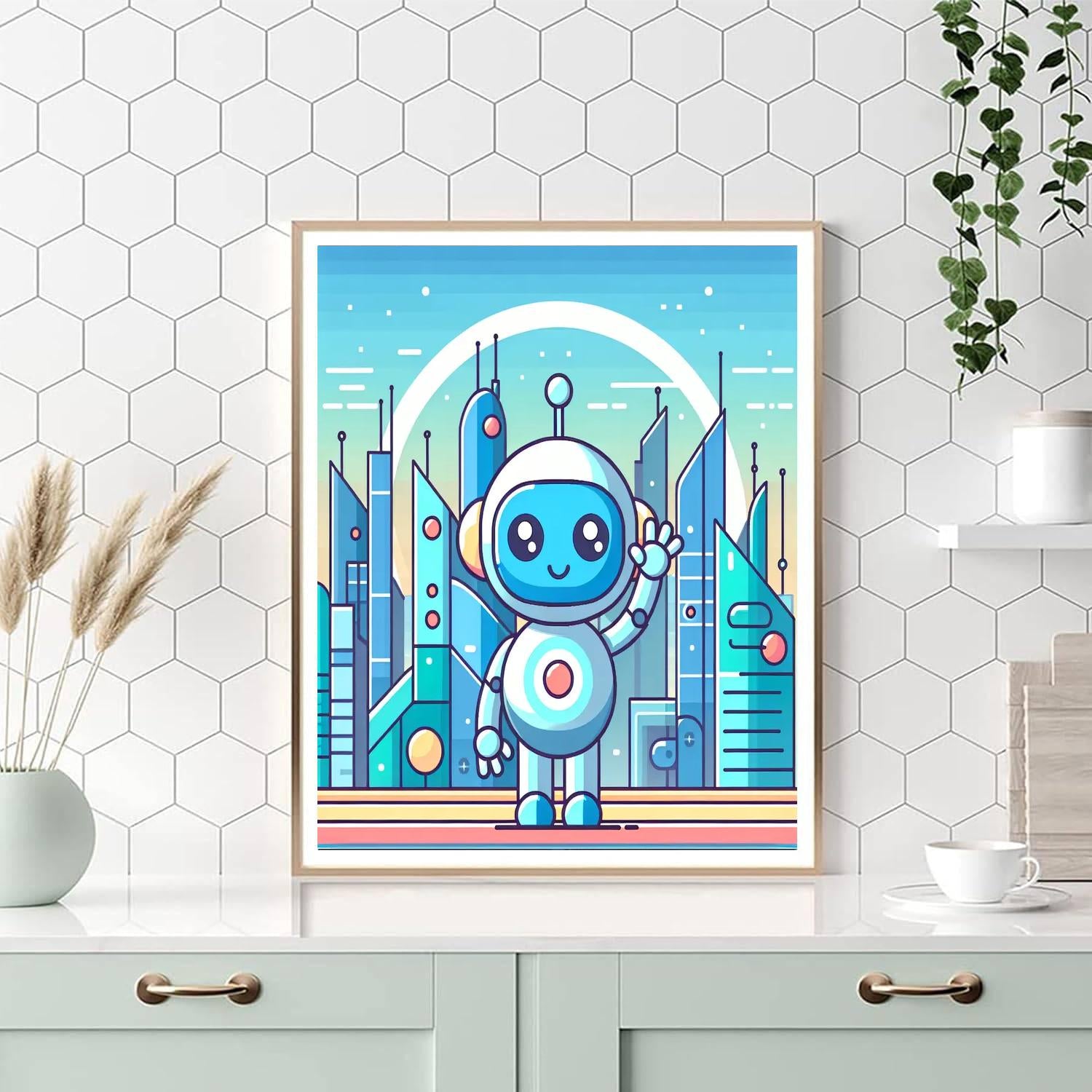 Robots' Future World Painting Number Kit