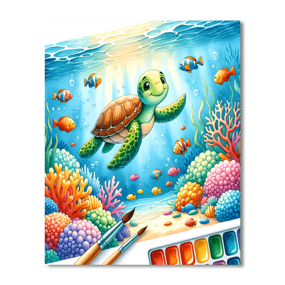Underwater Explorer Turtle Paint By Numbers Kits
