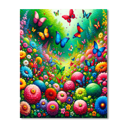Bright Butterfly Garden Paint By Numbers