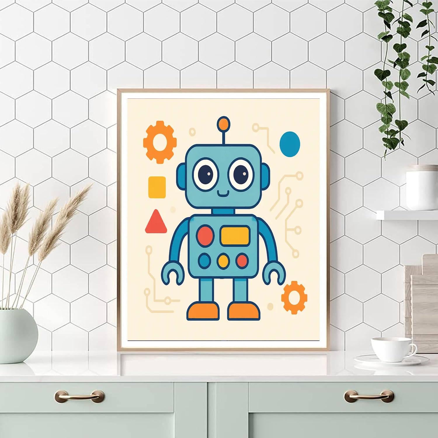Futuristic Robot Buddies Paint By Numbers