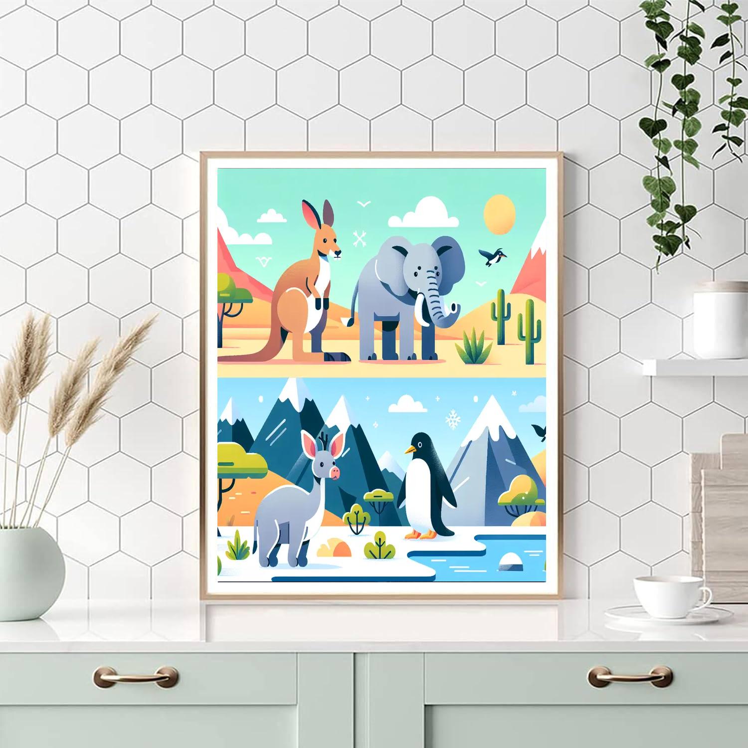 Around The World With Animals Paint By Color