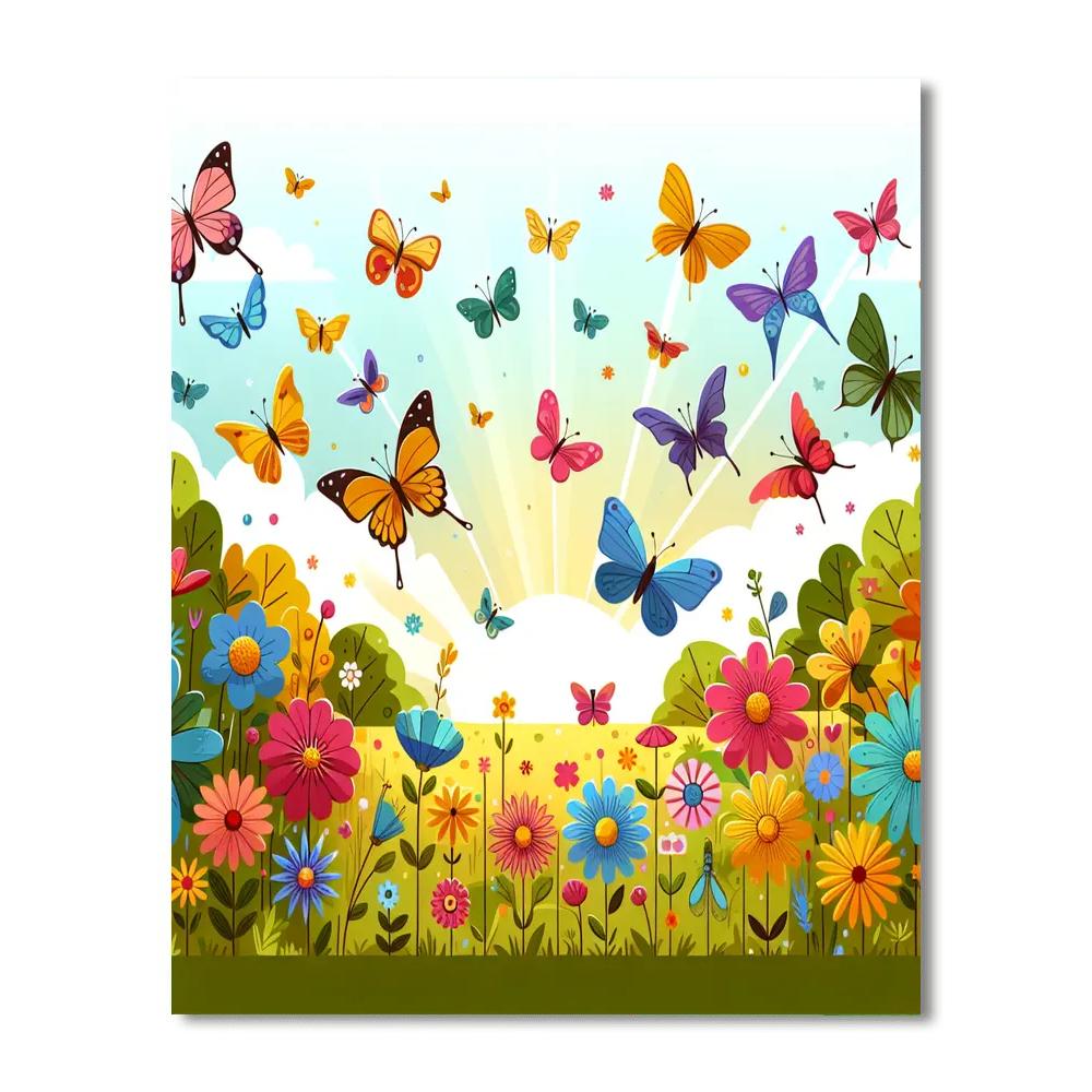 Charming Butterfly Habitat Painting Number Kit
