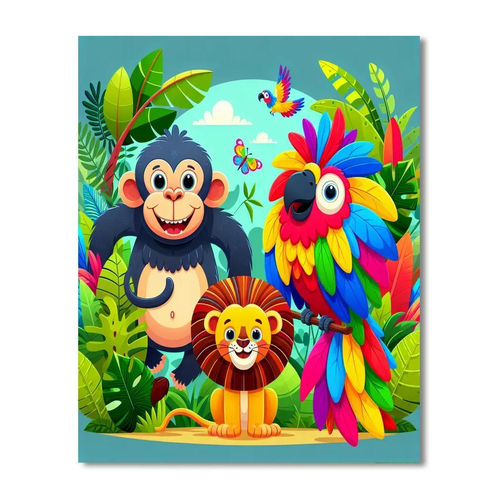 Adventures With Jungle Animals Numbered Painting Kits