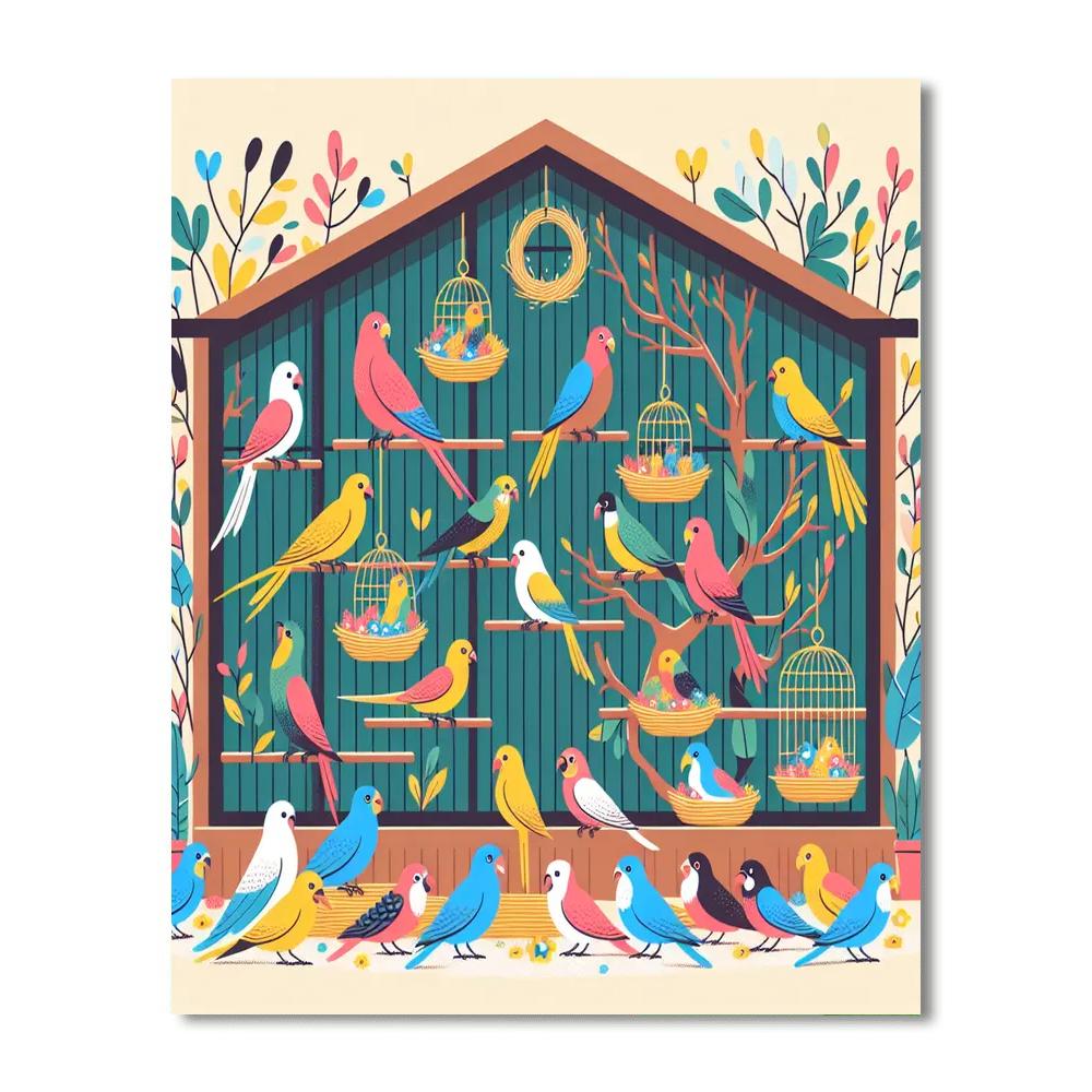 Friendly Feathered Friends Paint By Numbers Art