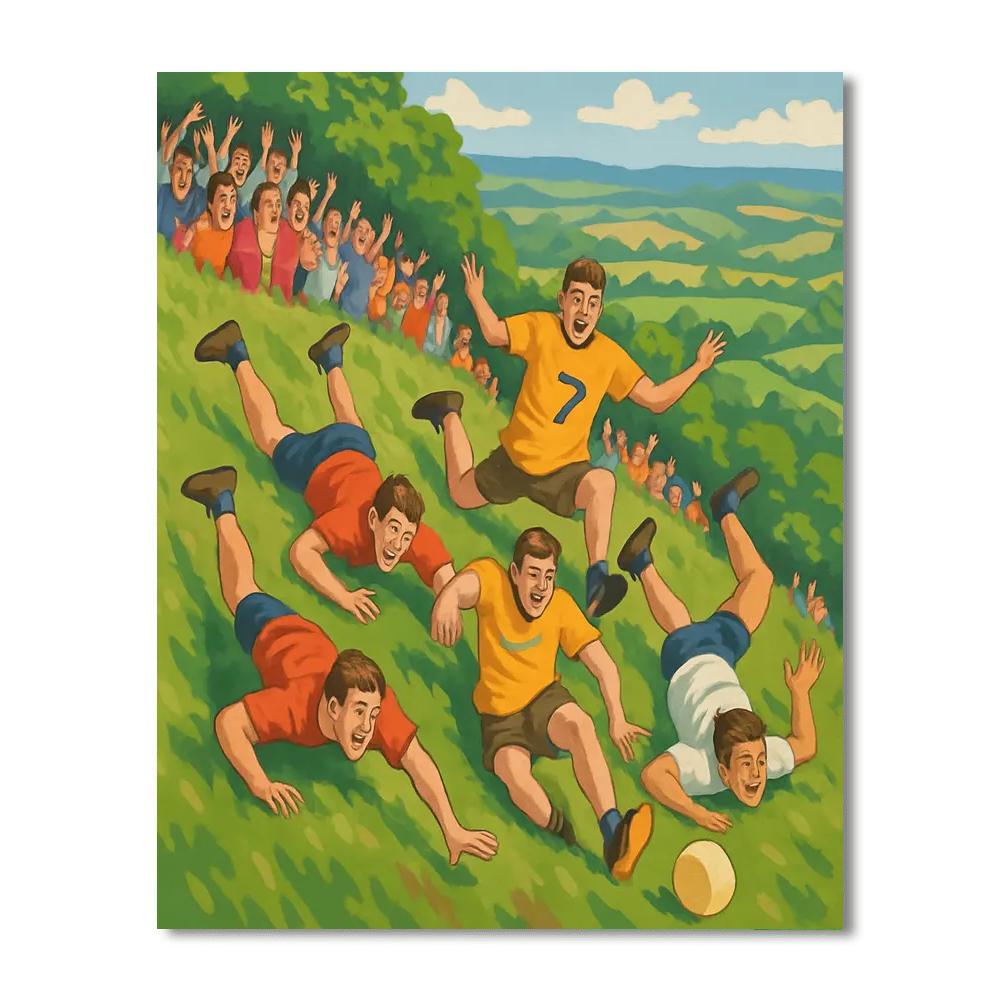 Cooper's Hill Cheese-rolling DIY Paint By Numbers