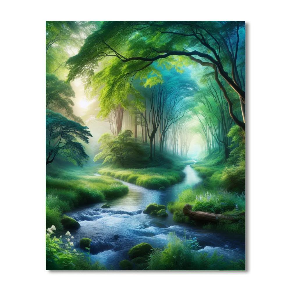 Forest Stream Serenity Paint By Number