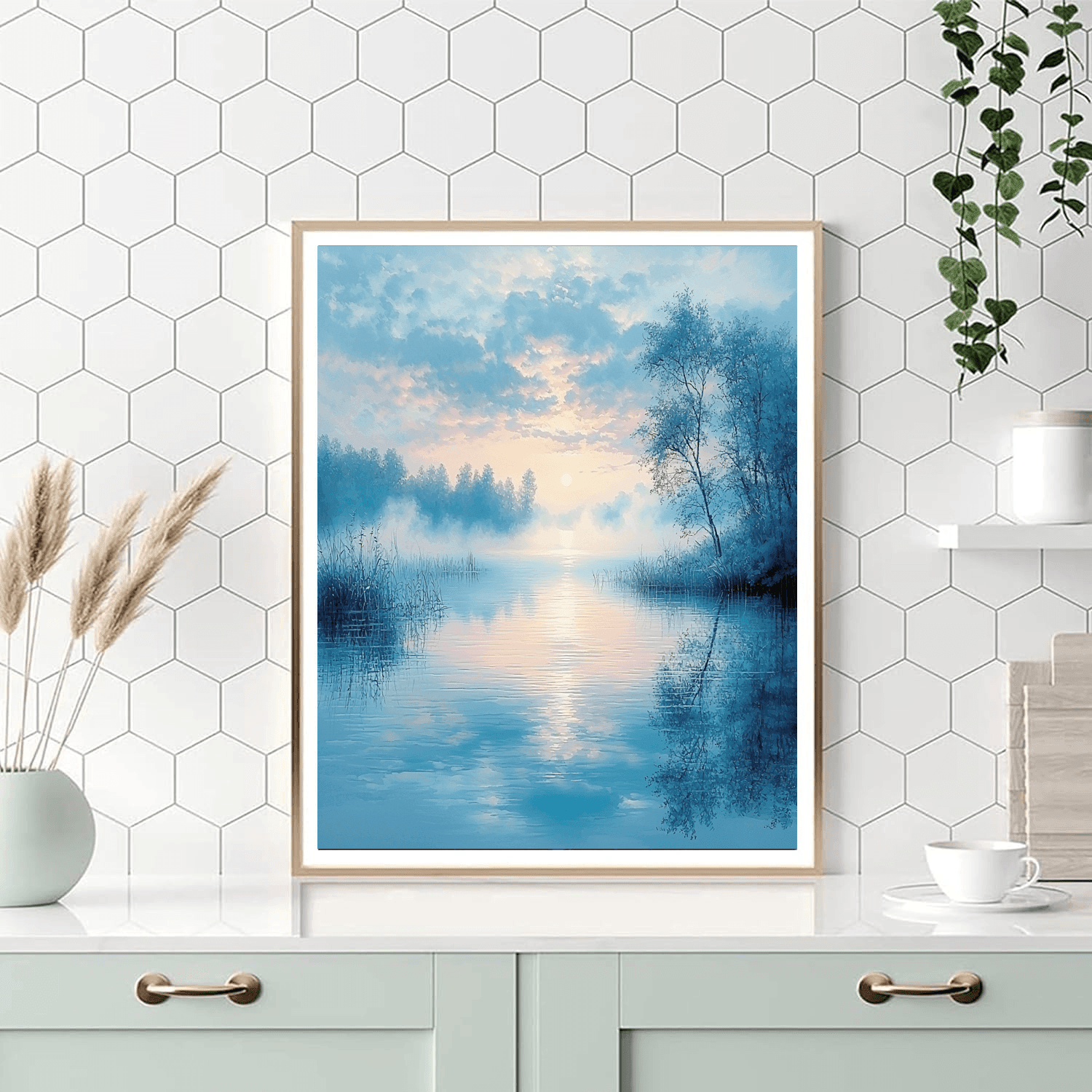 J.M.W. Turner Inspired Tranquil Lakeside Serenity  Numbered Painting Kits