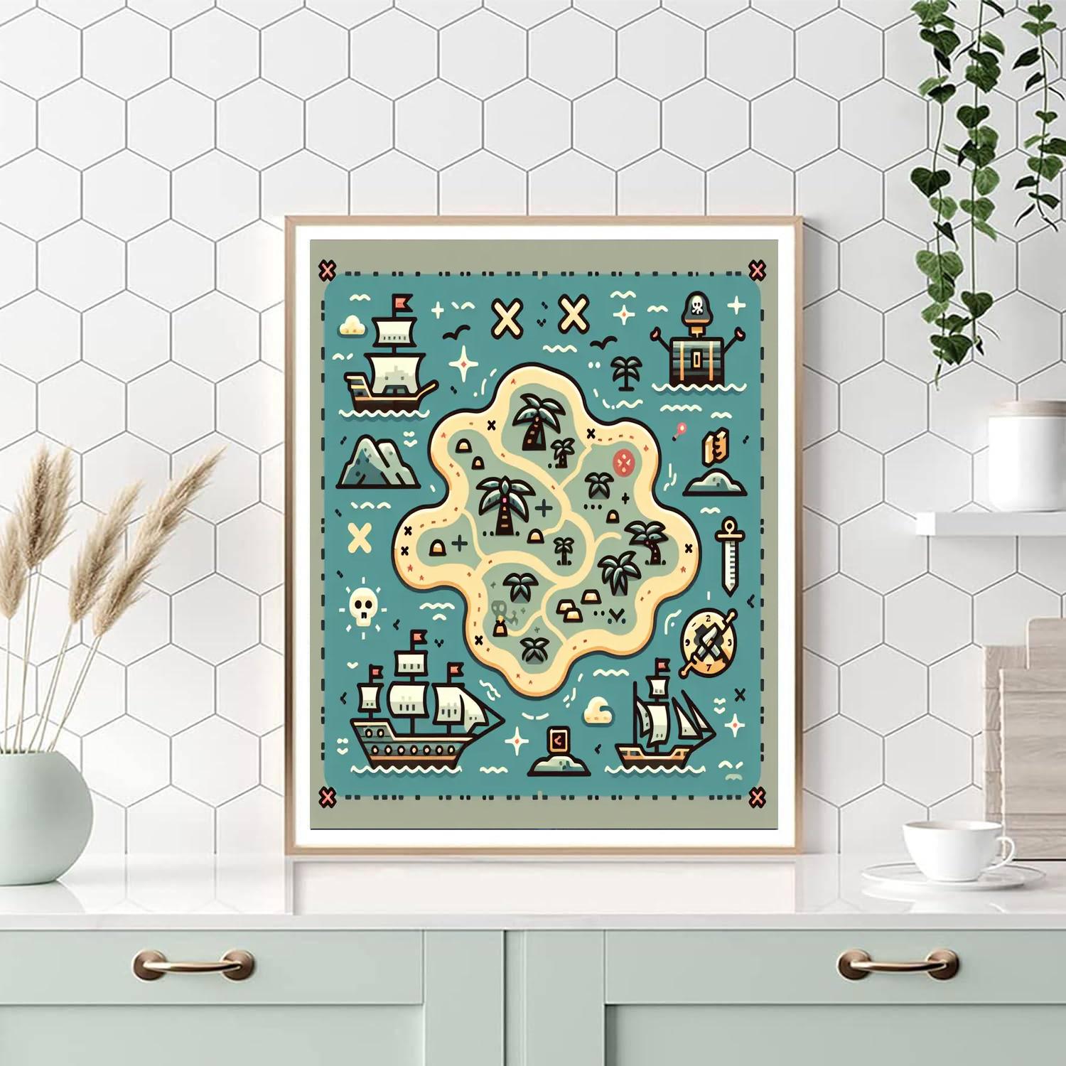 Mischievous Pirate's Map Painting By Numbers Kit