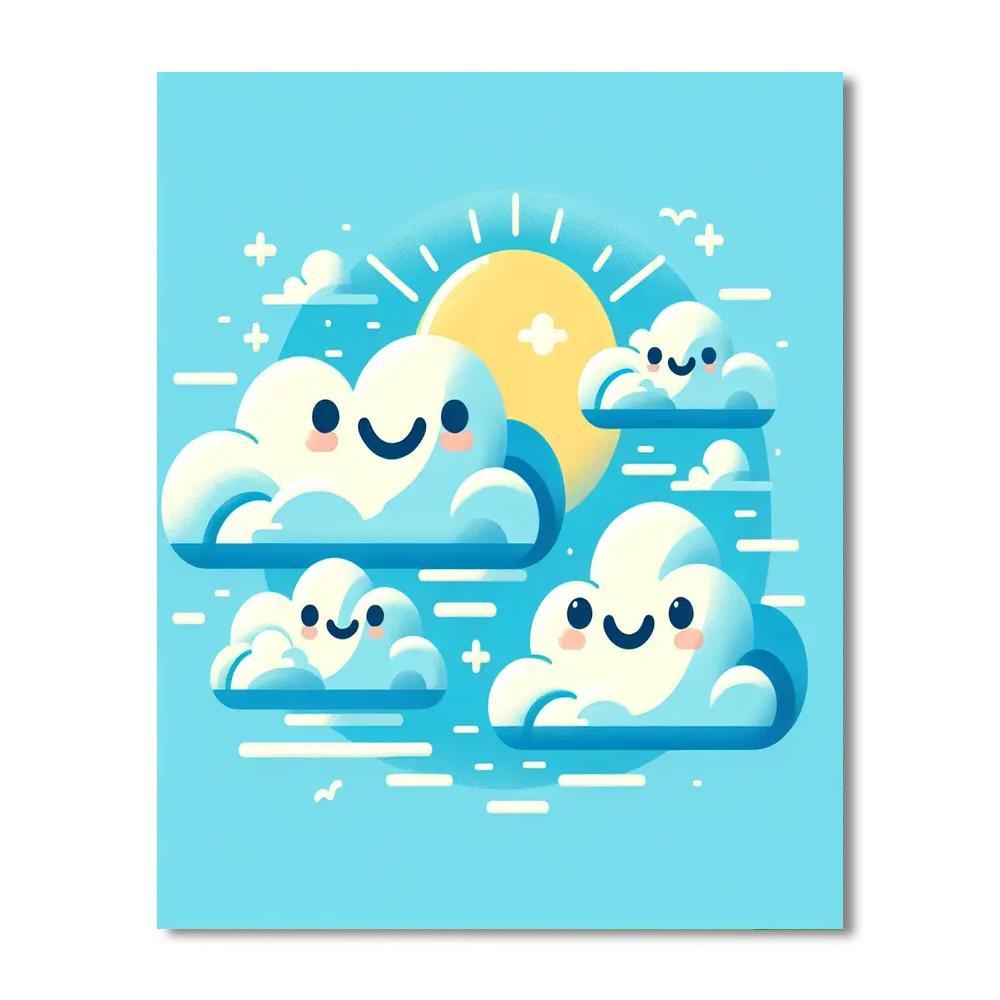 Happy Clouds Number Painting