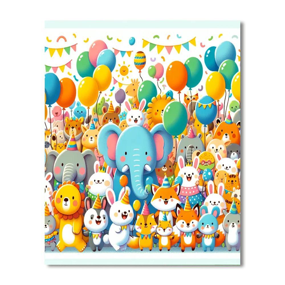 Joyful Animal Kingdom Parade Paint By Numbers Art