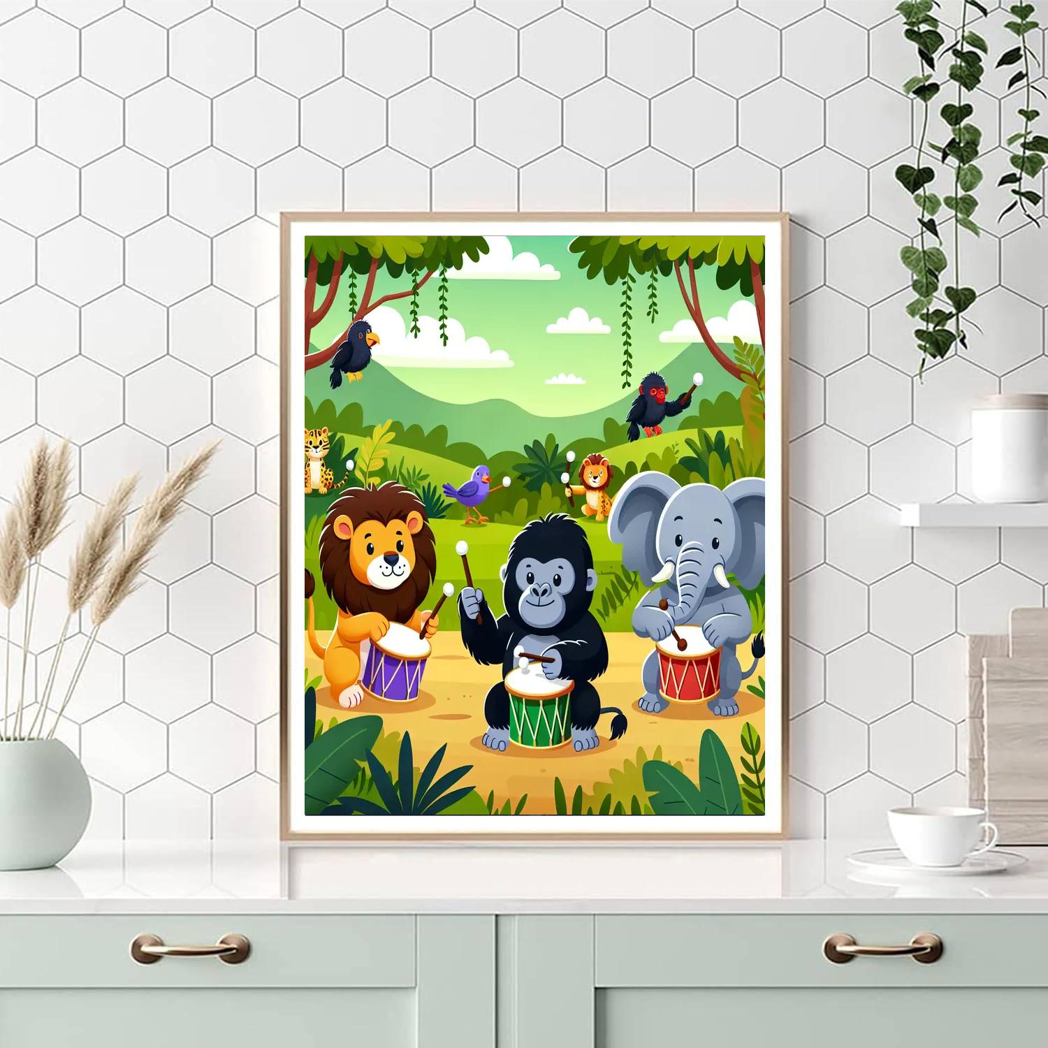 Jungle Drum Celebration DIY Paint By Numbers