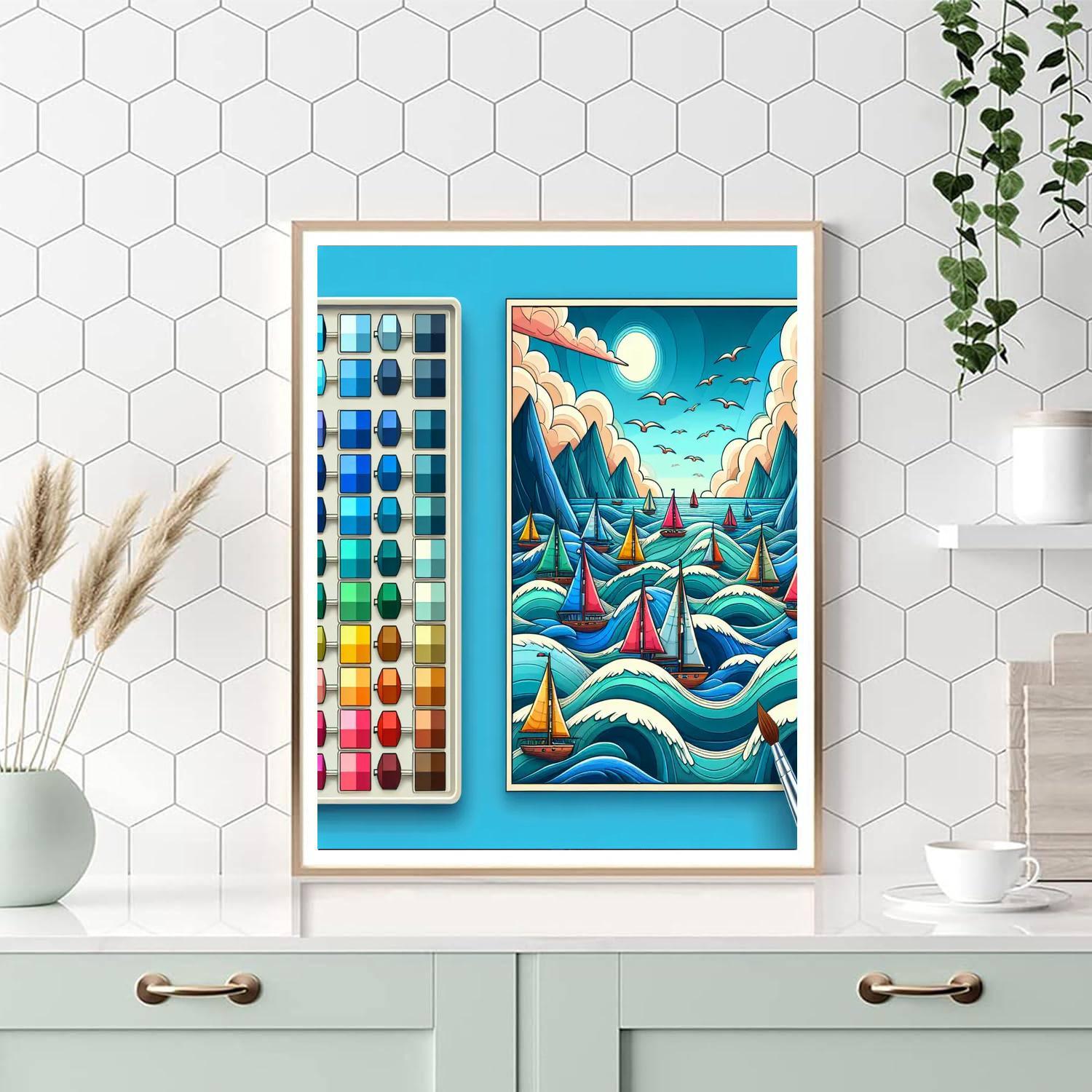 Adventure On The Open Seas With Sailboats Paint By Number