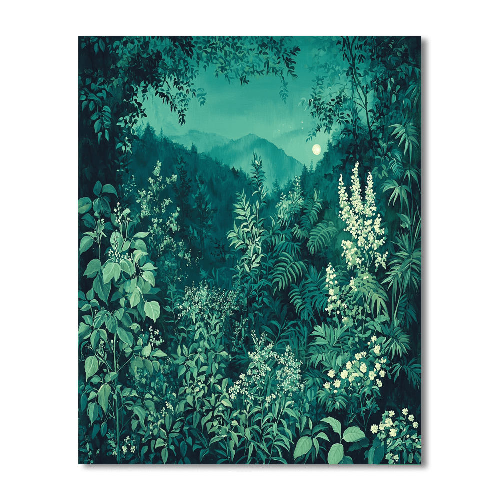 Henri Rousseau Inspired Enchanted Night Garden  Paint By Numbers Art