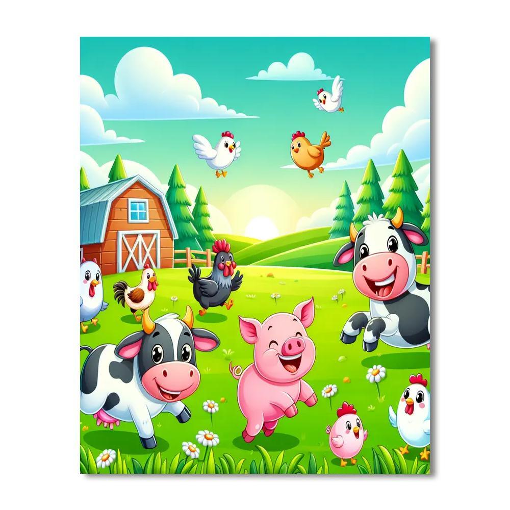 Fluffy Farm Friends Numbered Painting Kits