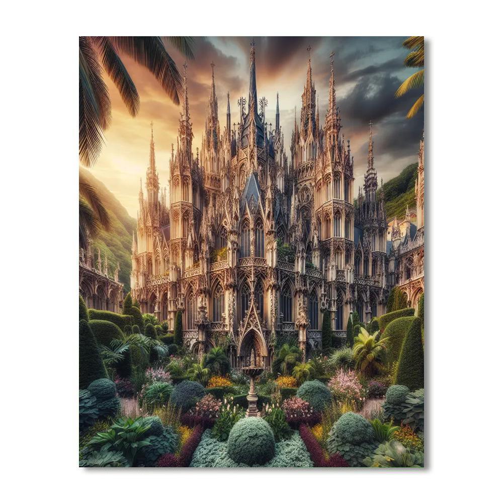 Gothic Fantasy Cathedral Paint By Number