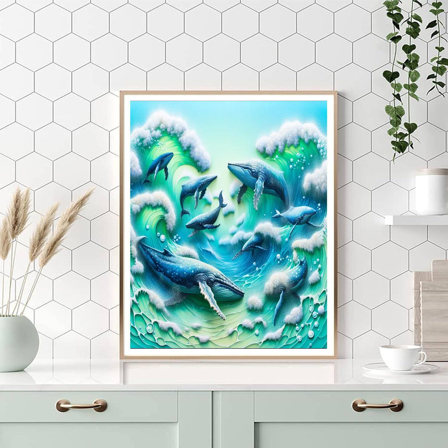 Wondrous Whales At Play Paint By Numbers Kits