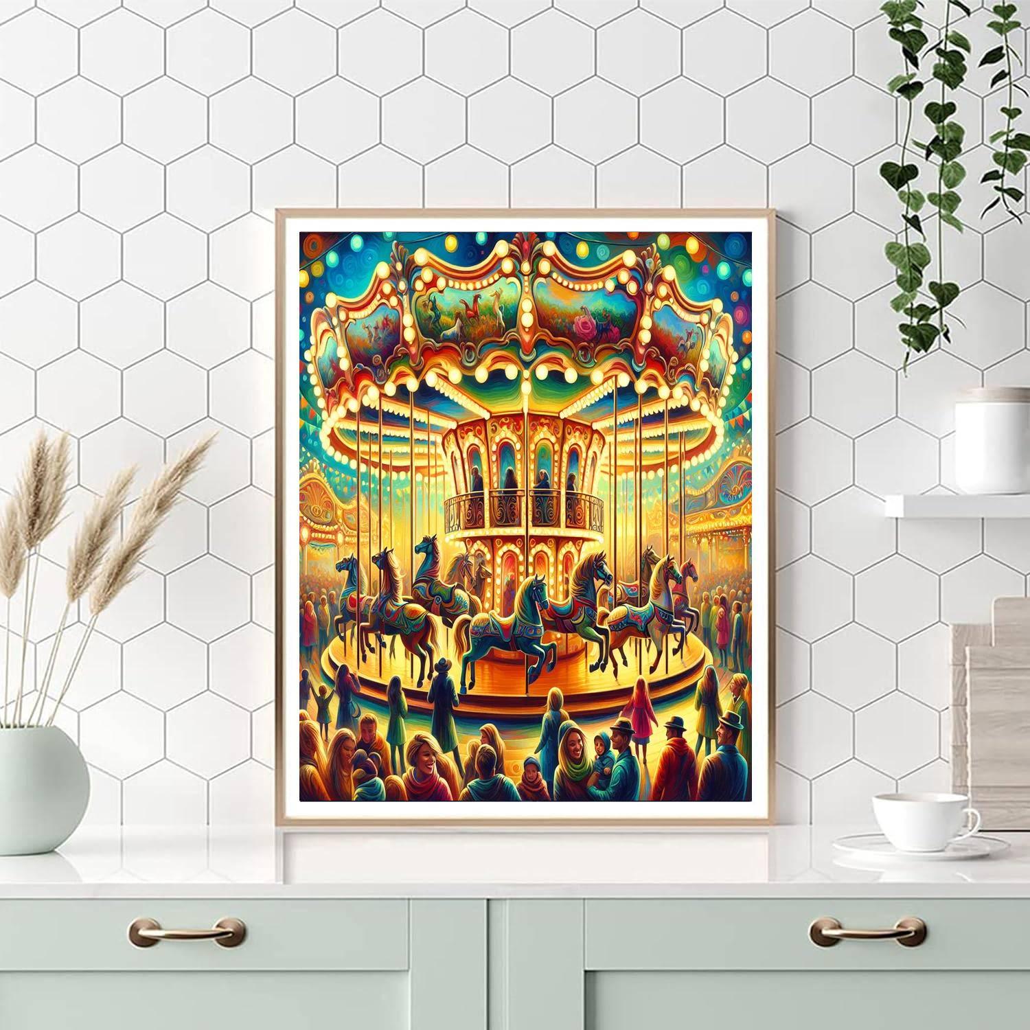 Dazzling Carousel Dreams Paint By Color