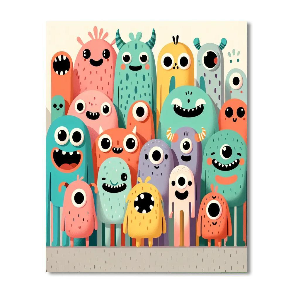 Friendly Monster Mania Paint By Numbers Kits