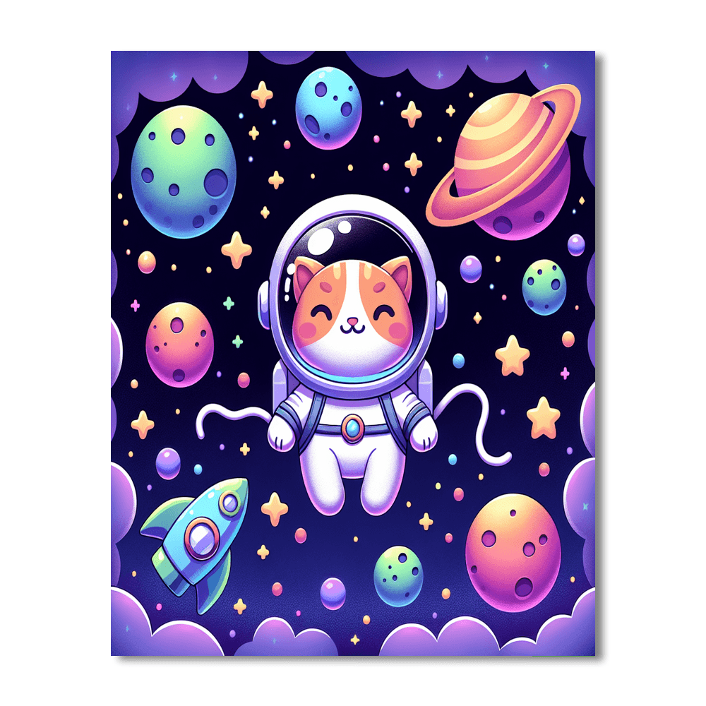 Galactic Adventure With Cosmic Kittens Paint By Number