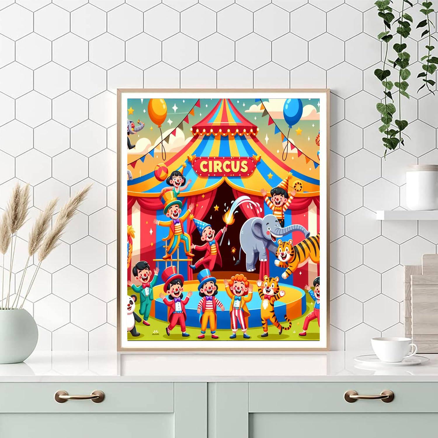 Funky Circus Fun Paint By Numbers Art