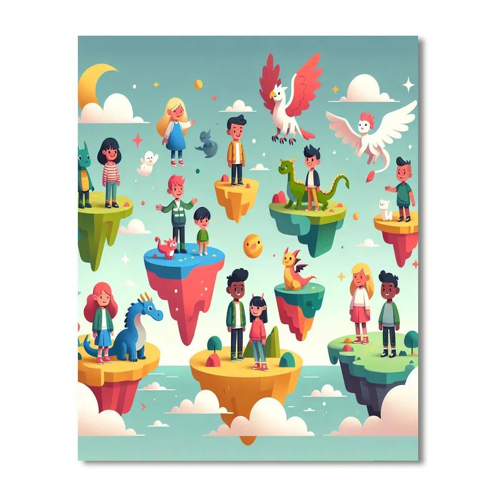 Sky Kingdom Adventure Paint By Color