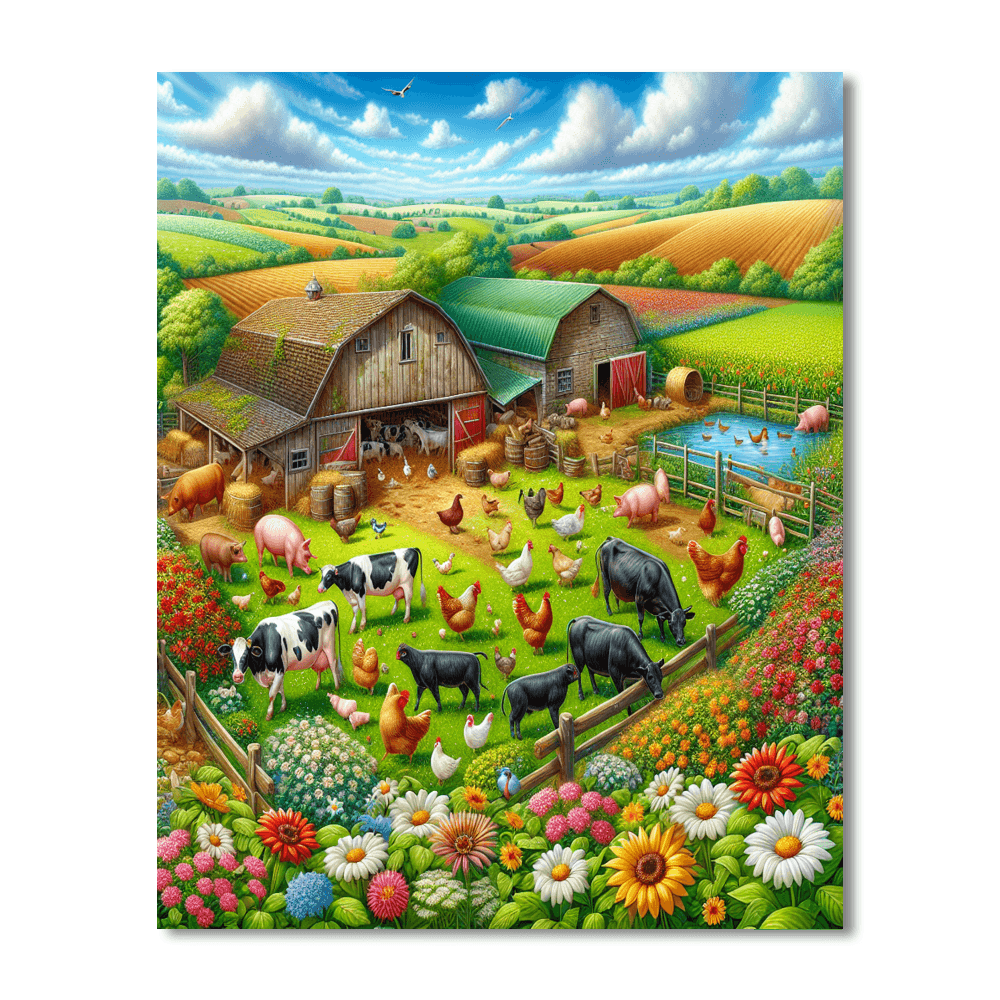 Cheerful Farm Life Paint By Numbers Kits