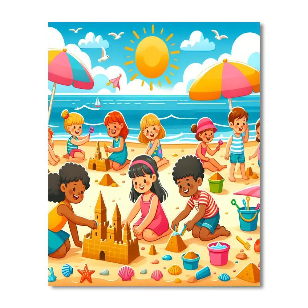 Sunny Beach Day Adventure Paint By Numbers Art