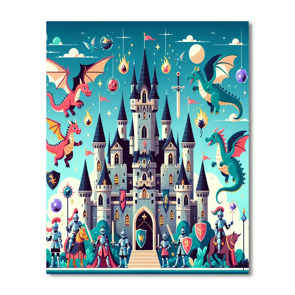 Fairy Tale Land: Magical Castles Number Painting