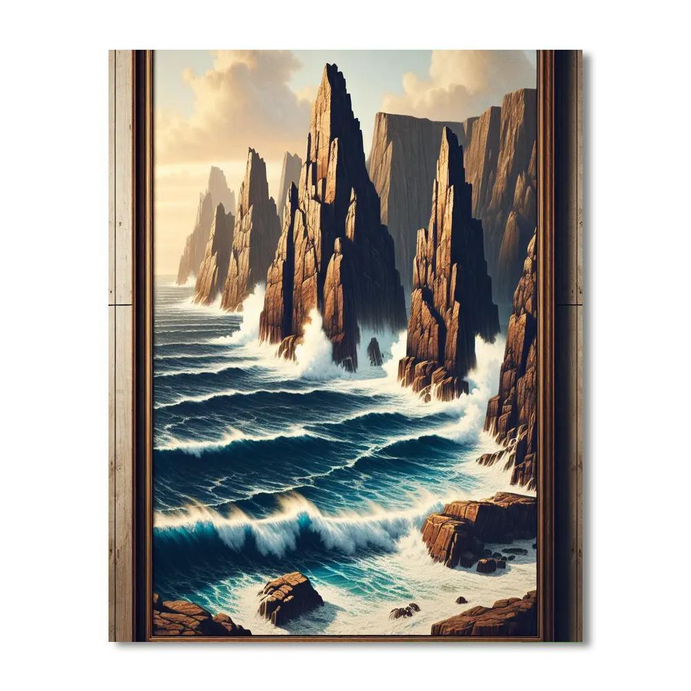 Majestic Rocky Cliffs By The Sea Paint By Color