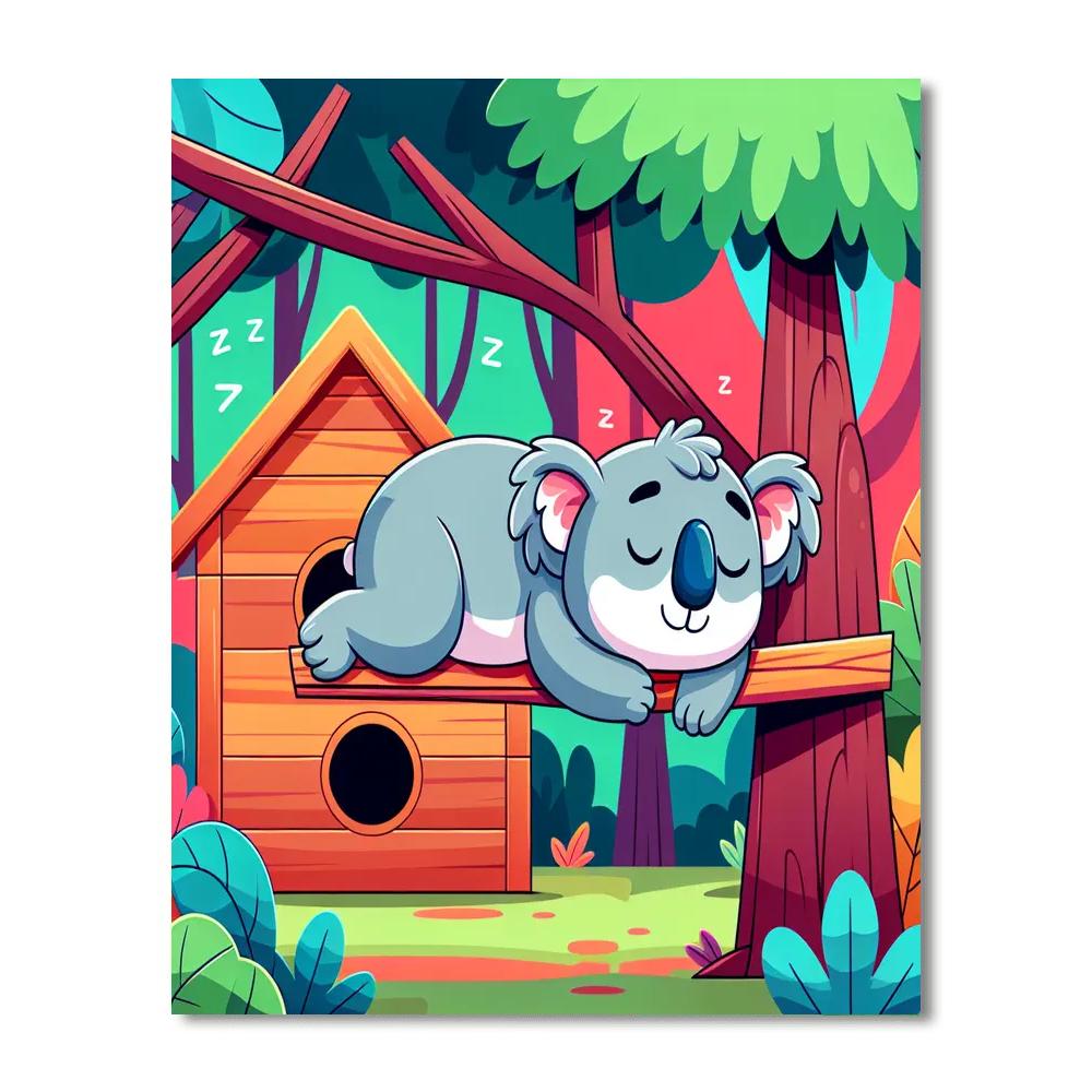 Koala’s Cozy Treehouse Paint By Numbers
