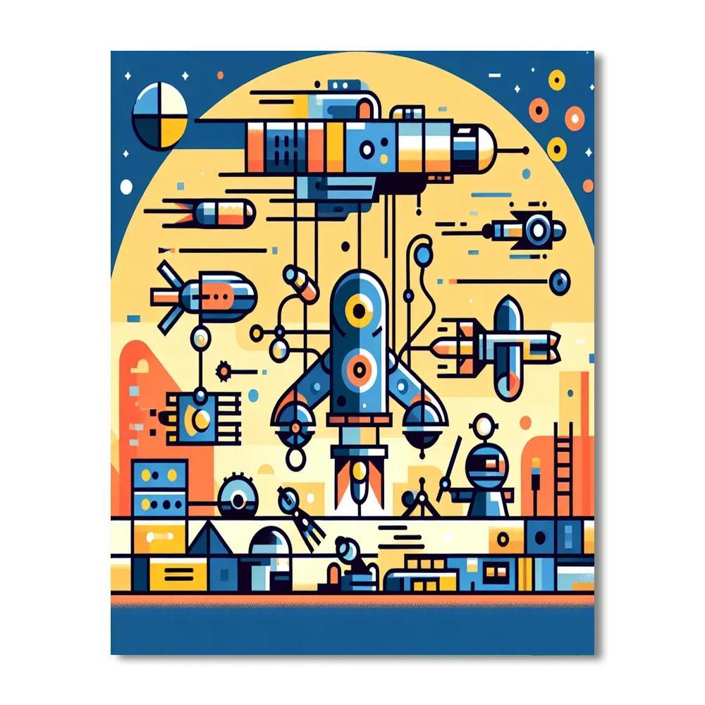 Robot Rescue Squad Painting By Numbers Kit