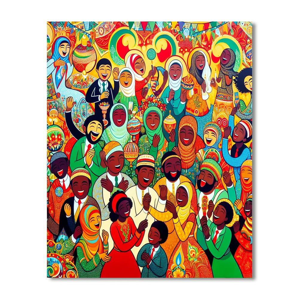 Festive Celebration Of Color Painting By Numbers Kit