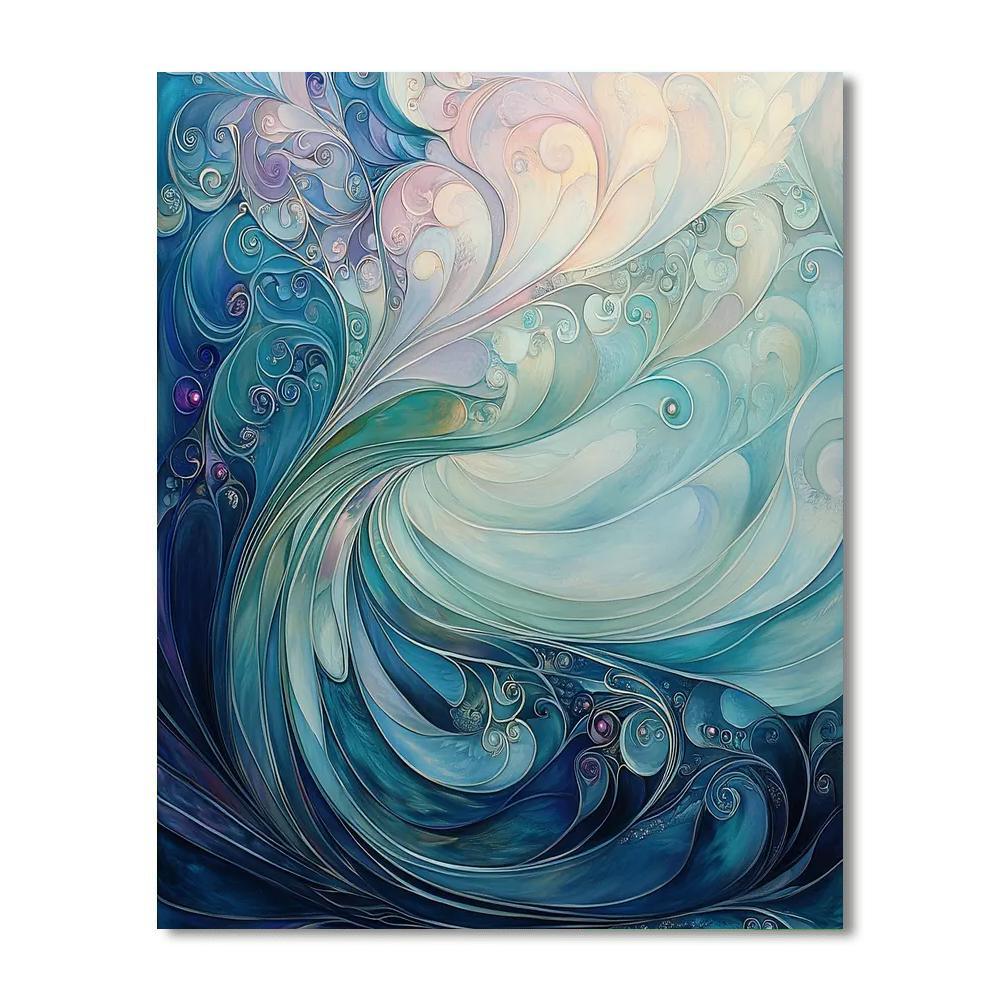 Alphonse Mucha Inspired Luminous Waves  Painting Number Kit