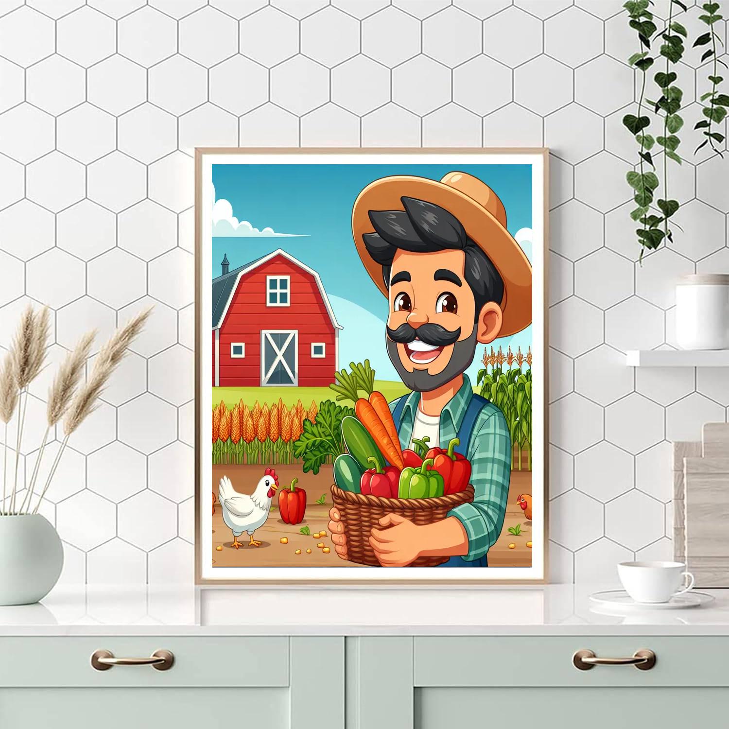 The Friendly Farmer's Harvest Number Painting