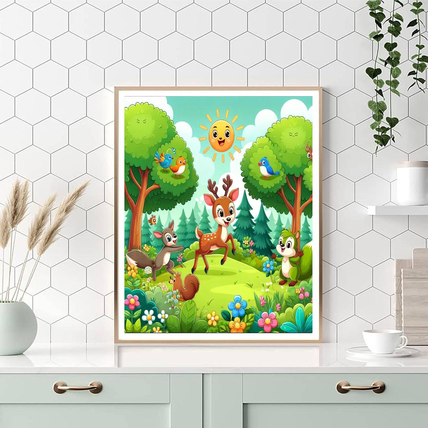 Frolicking Forest Creatures Paint By Number