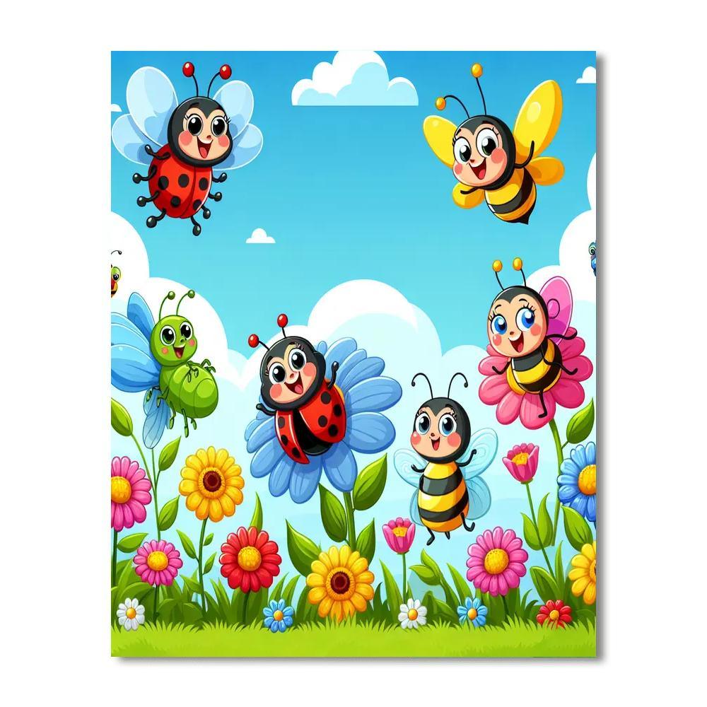 Happy Garden Bugs Painting By Numbers Kit