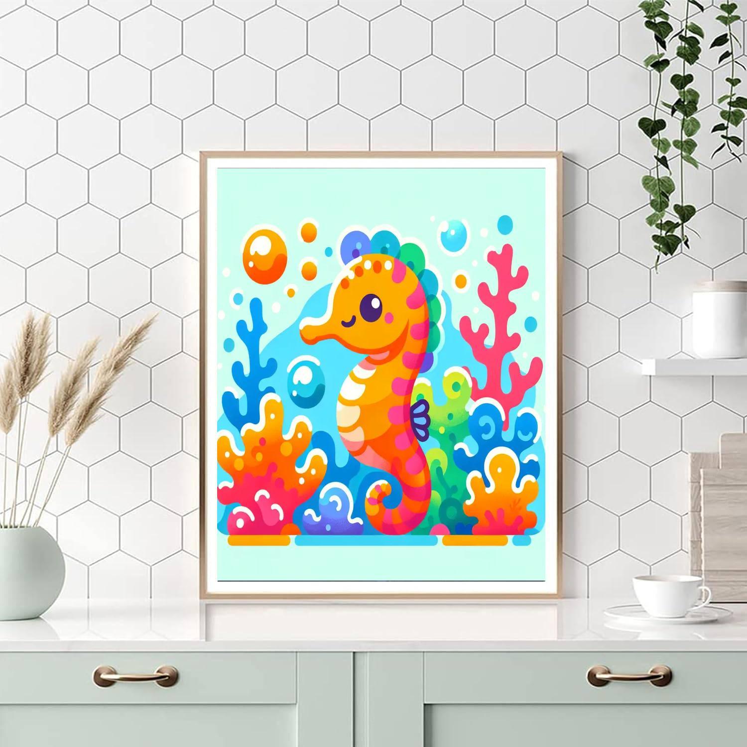 Sweet Seahorse Paint By Color