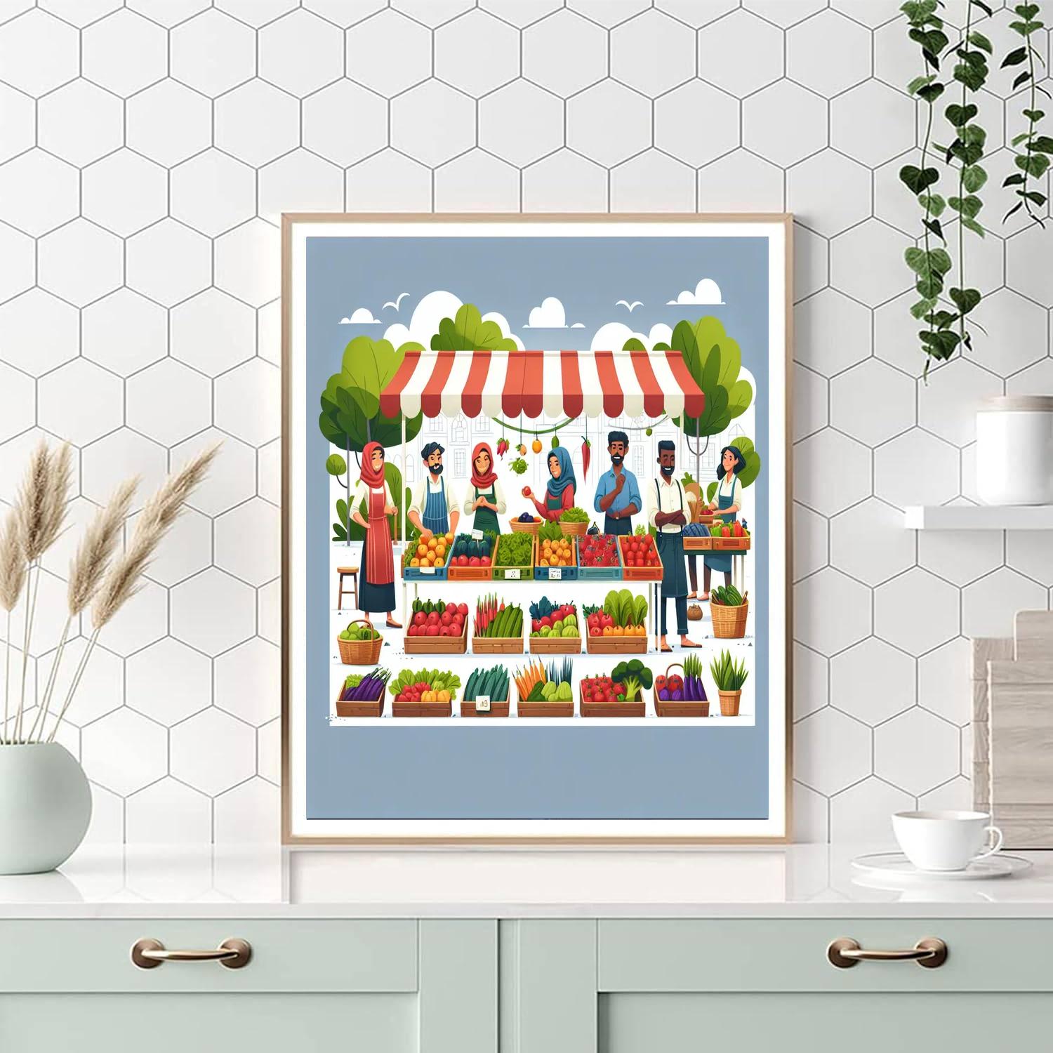 Happy Farmer's Market Paint By Color