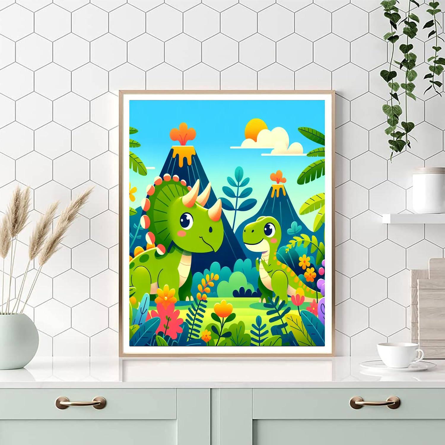 Curious Dinosaur Expedition Paint By Number