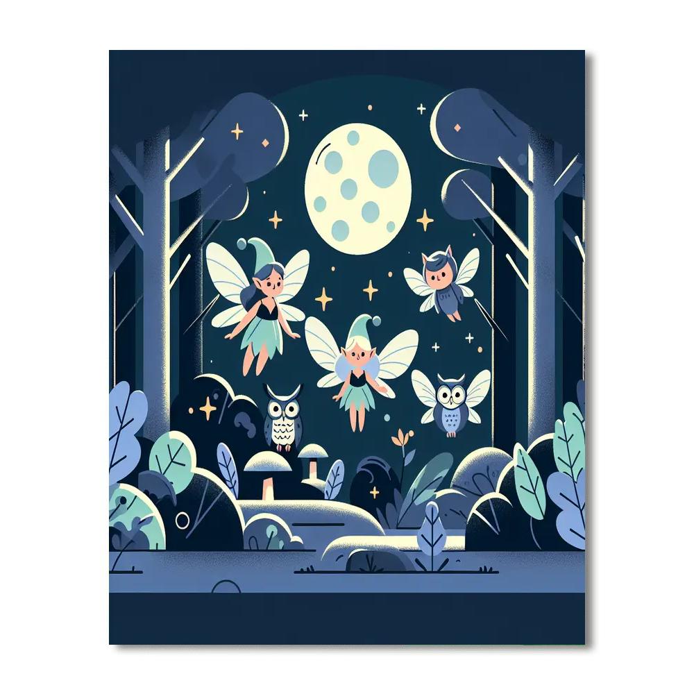Moonlit Forest Stroll Paint By Numbers Art