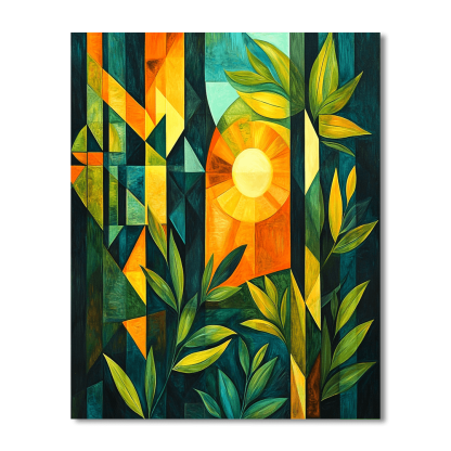 Kandinsky Inspired Geometric Jungle Symphony Paint By Numbers Kits