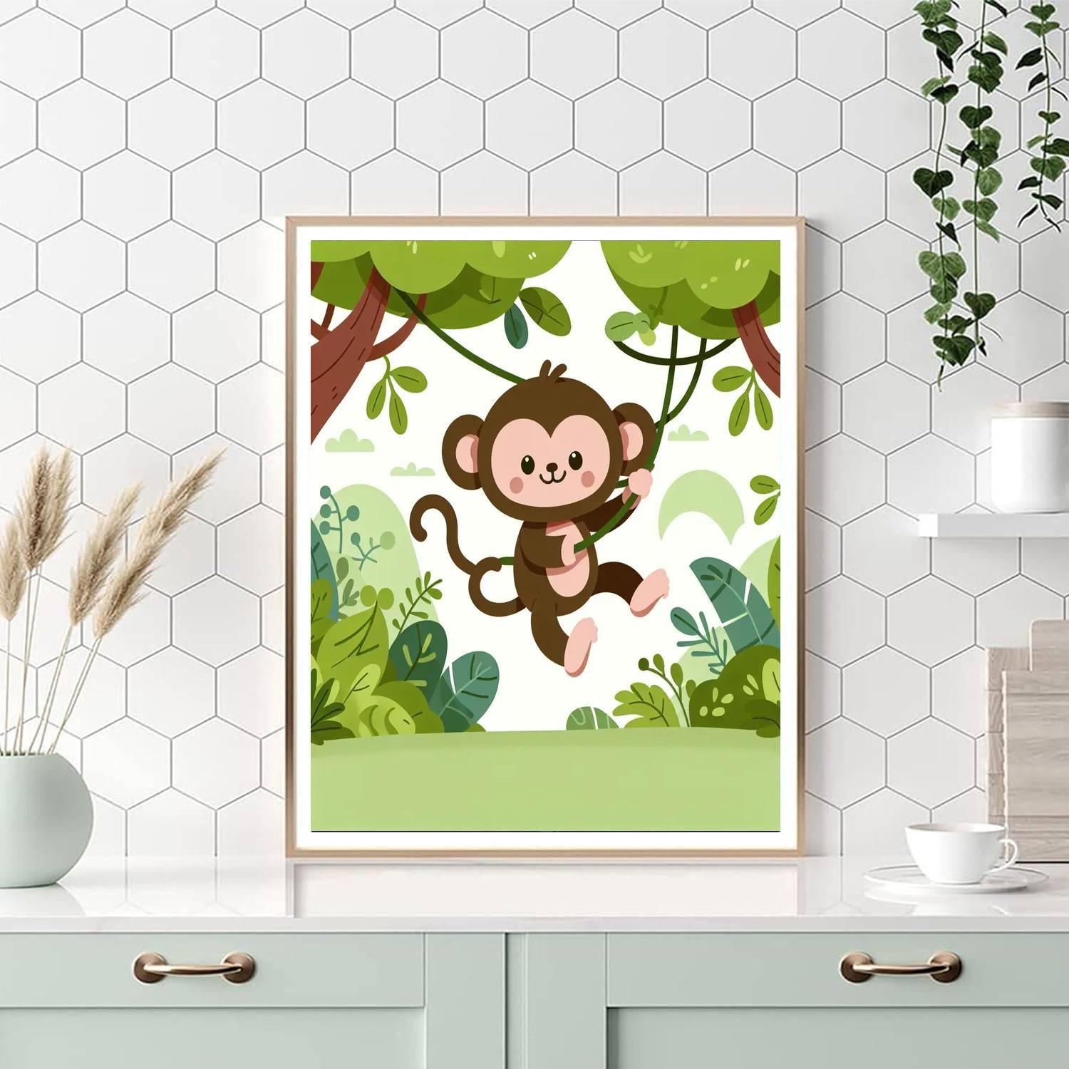 Playful Jungle Creatures Numbered Painting Kits