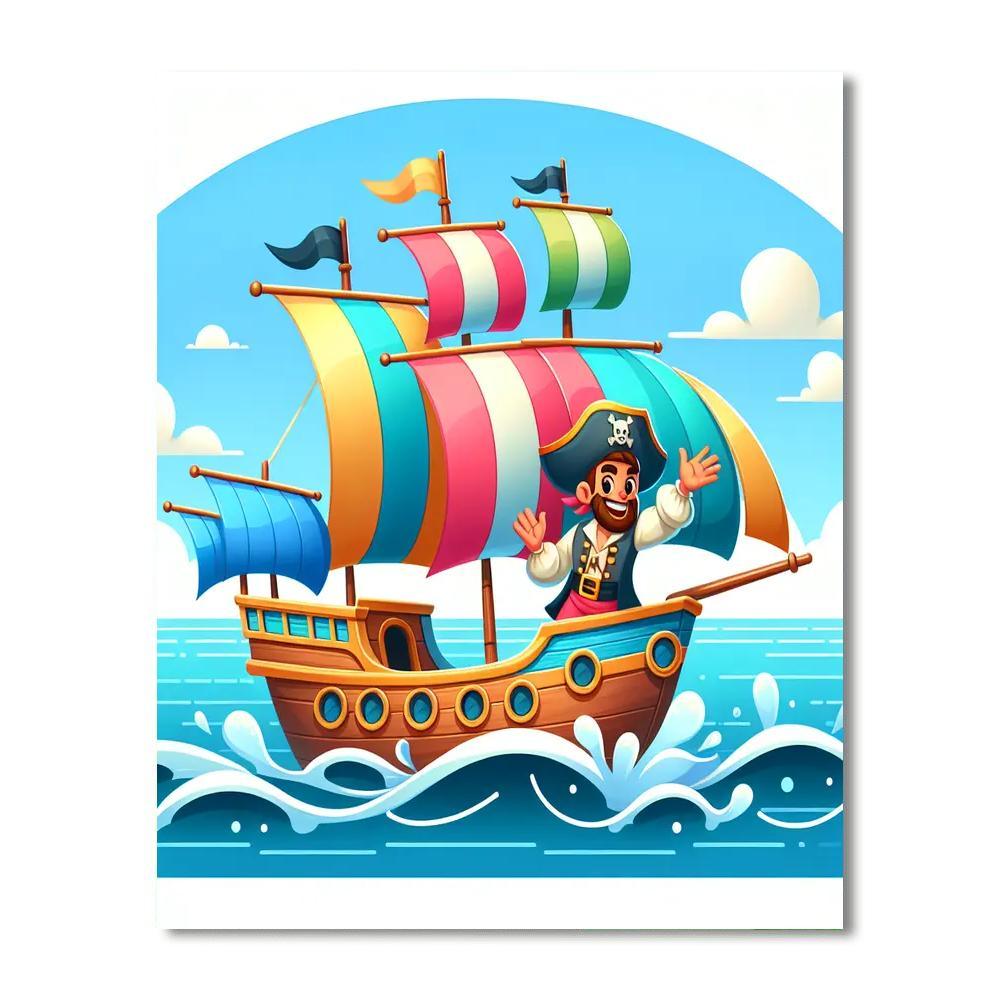 Jolly Pirate Ship Painting By Numbers Kit