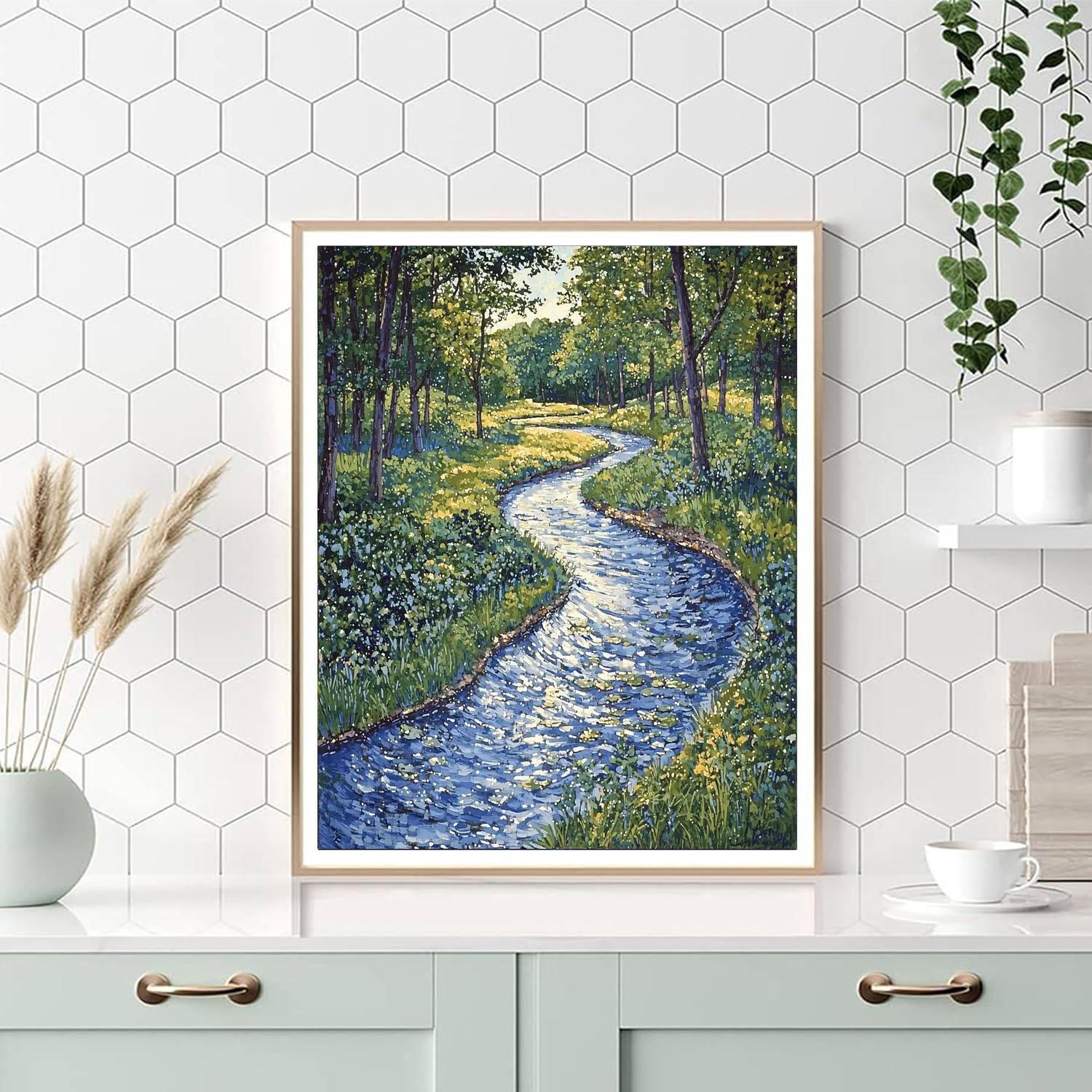 Georges Seurat Inspired Enchanted River Symphony  Painting Number Kit