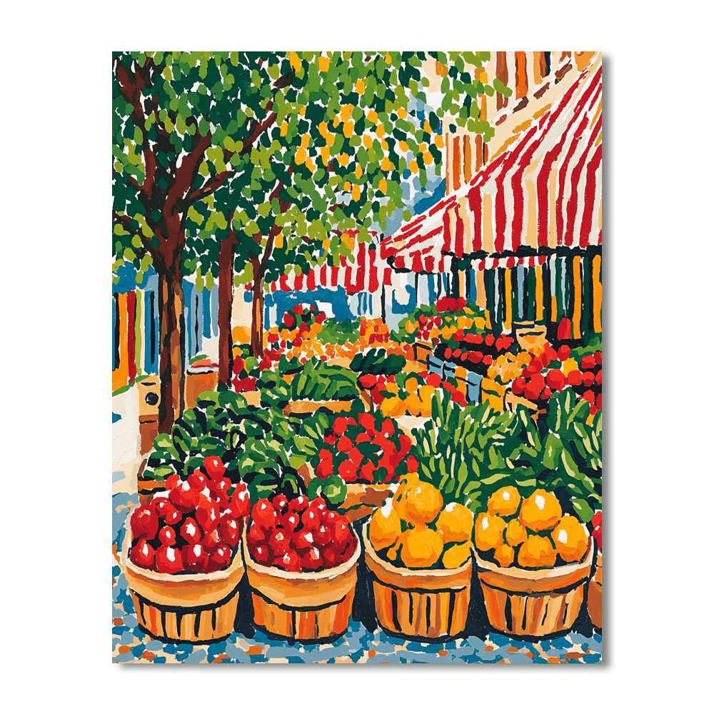 Henri Matisse Inspired Colorful City Market  Paint By Color